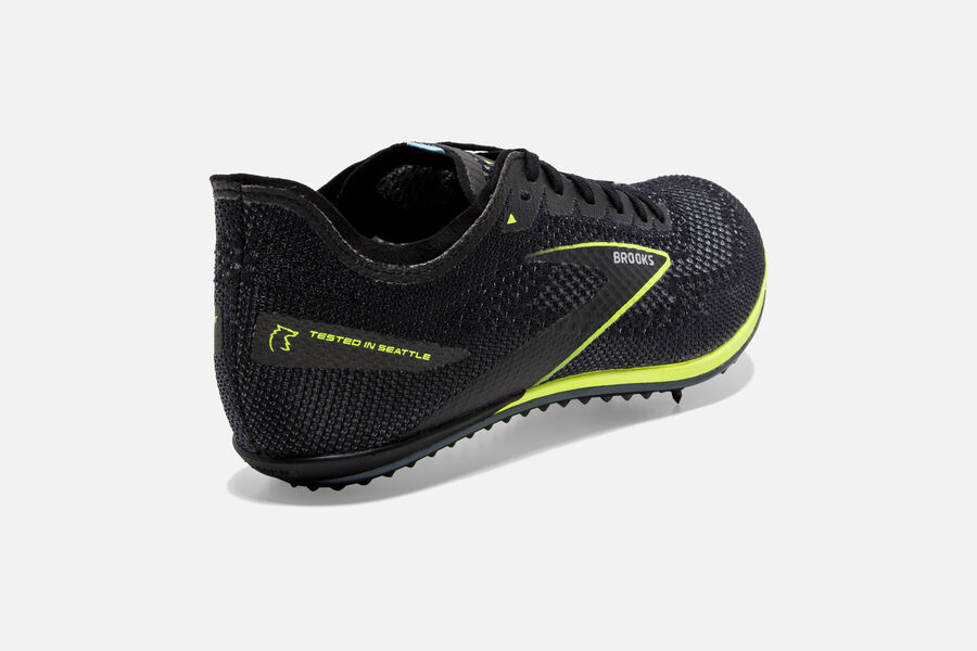 Brooks ELMN8 v8 Spikes Shoes - Mens - Black/Green - ZQ9514380